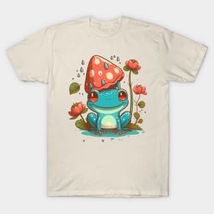 Strawberry Flowers Frog T-Shirt